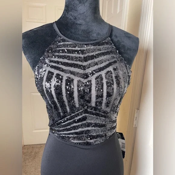 Masquerade Sequin Slit Maxi Dress Size XS Dillard’s NWT - Picture 4 of 10